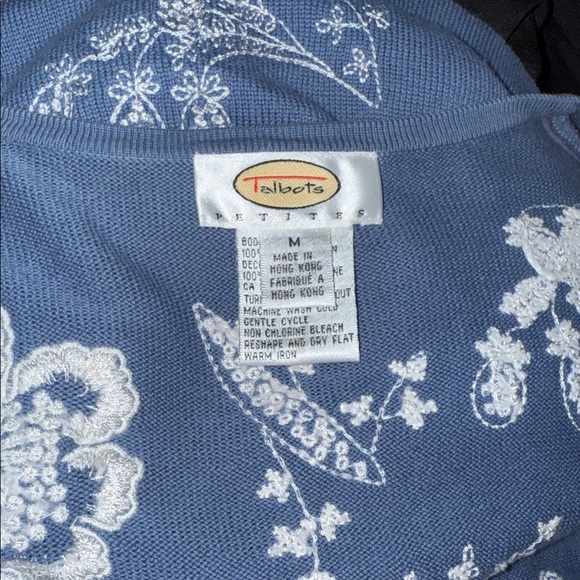 Talbots Blue and White Floral Utility Jacket - Picture 4 of 4